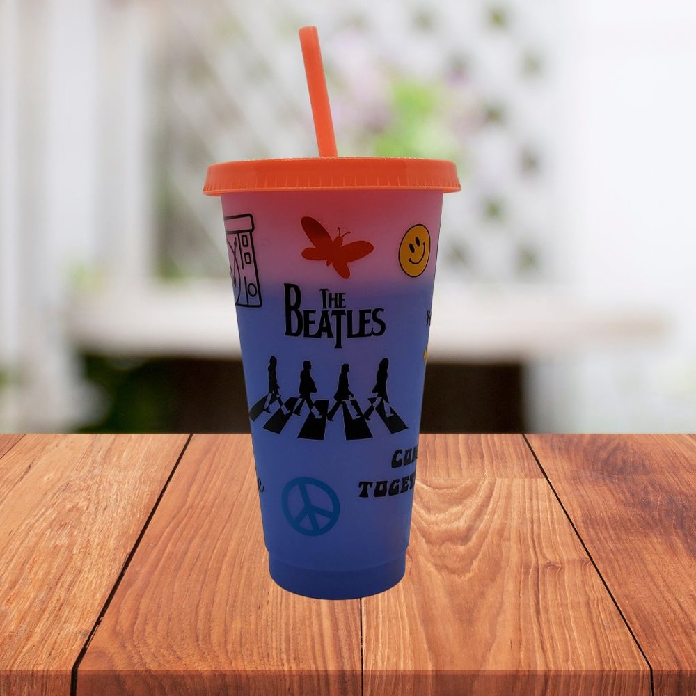 Custom Beatles 24oz Color Change Cold Cup
